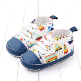 VEHICLE PRINTED LACE DESIGN BOOTIES - WHITE & BLUE