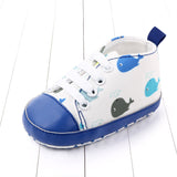 FISH PRINTED LACE DESIGN BOOTIES - BLUE