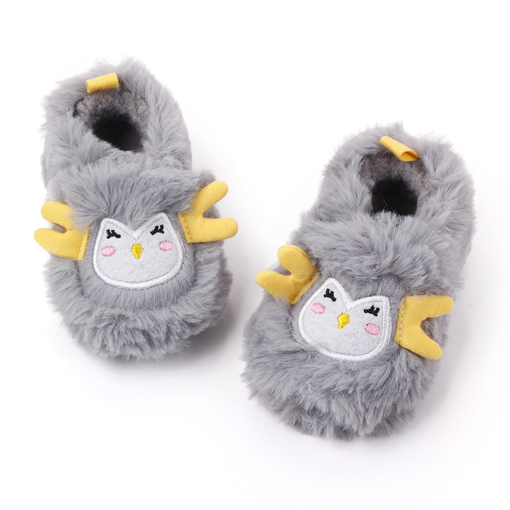 MONKEY FACE FUR BOOTIES - GREY