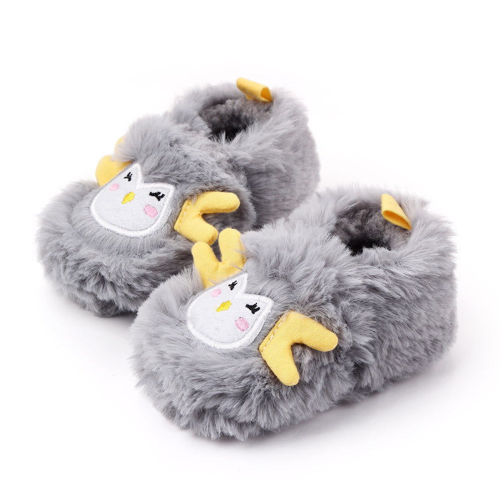 MONKEY FACE FUR BOOTIES - GREY