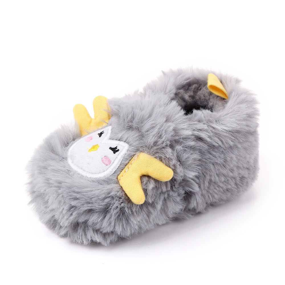 MONKEY FACE FUR BOOTIES - GREY