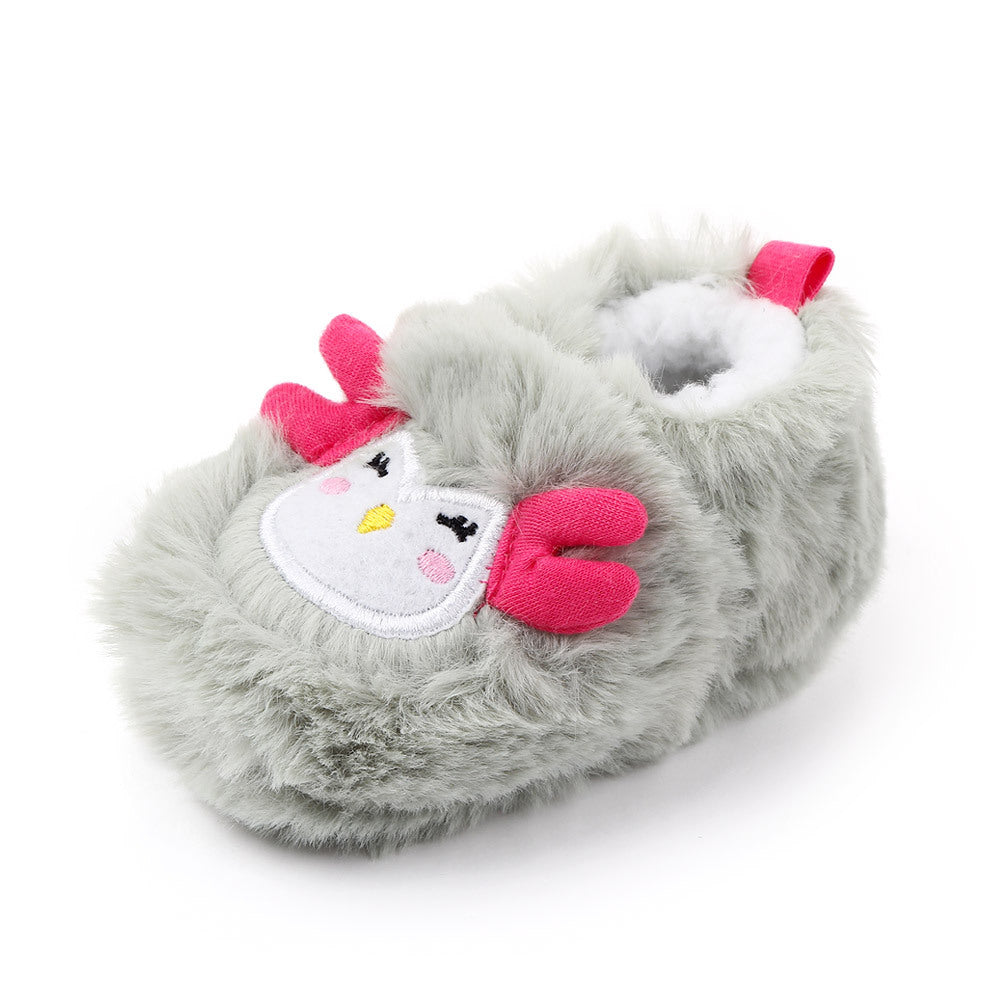 MONKEY FACE FUR BOOTIES - SEA GREEN