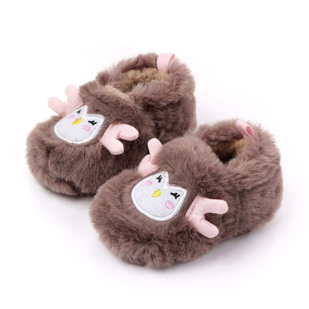 MONKEY FACE FUR BOOTIES - BROWN