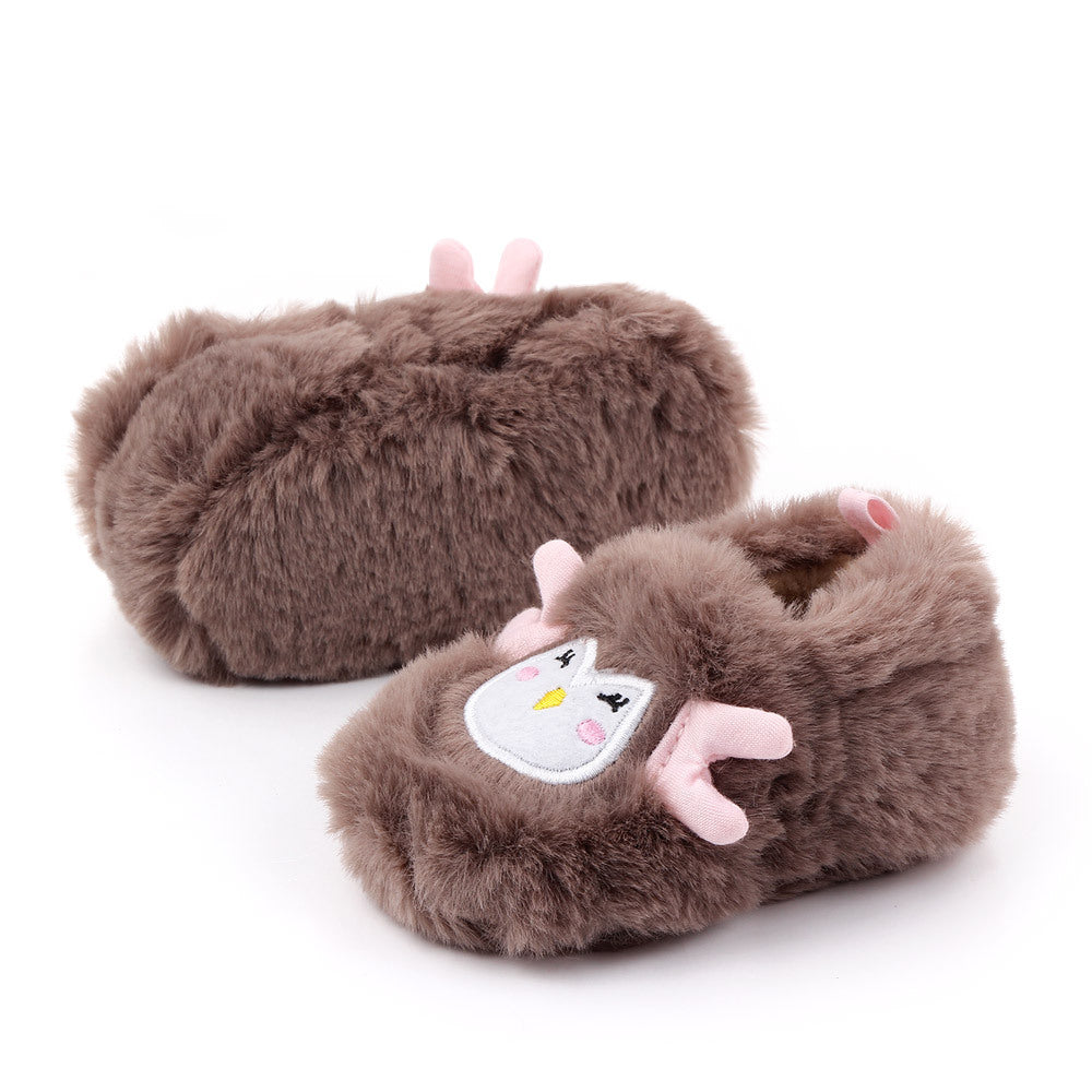 MONKEY FACE FUR BOOTIES - BROWN