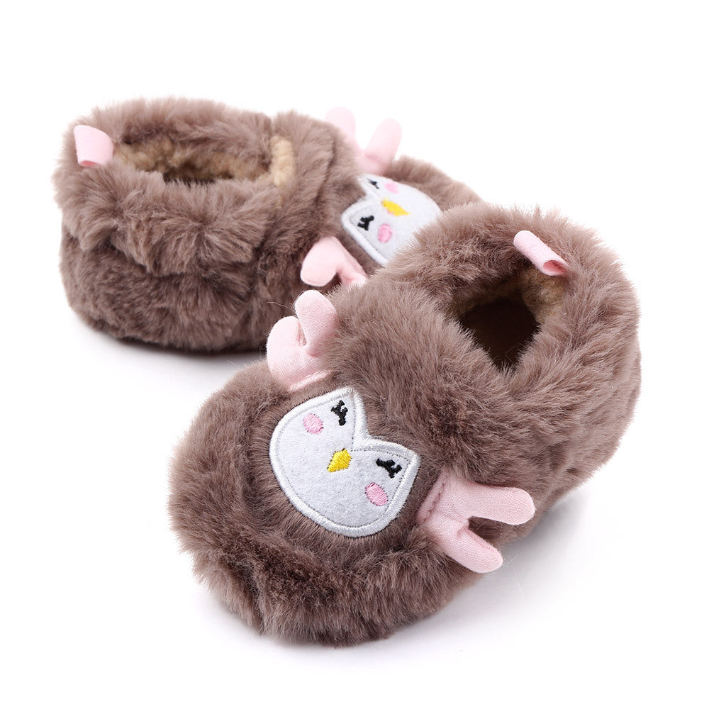 MONKEY FACE FUR BOOTIES - BROWN