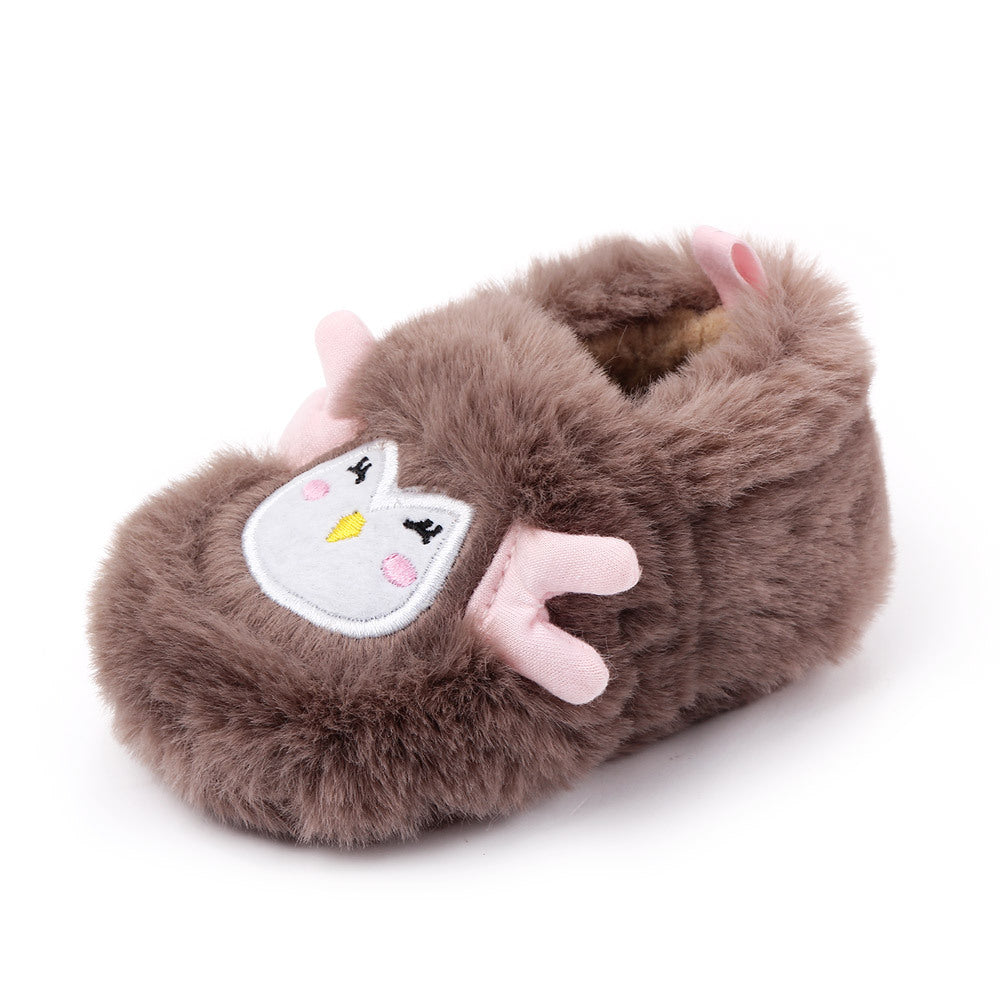 MONKEY FACE FUR BOOTIES - BROWN