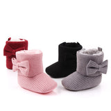 SIDE BOW HIGH TOP APPLIQUE BOOTIES - MAROON