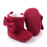 SIDE BOW HIGH TOP APPLIQUE BOOTIES - MAROON