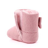 SIDE BOW HIGH TOP APPLIQUE BOOTIES - LIGHT PINK