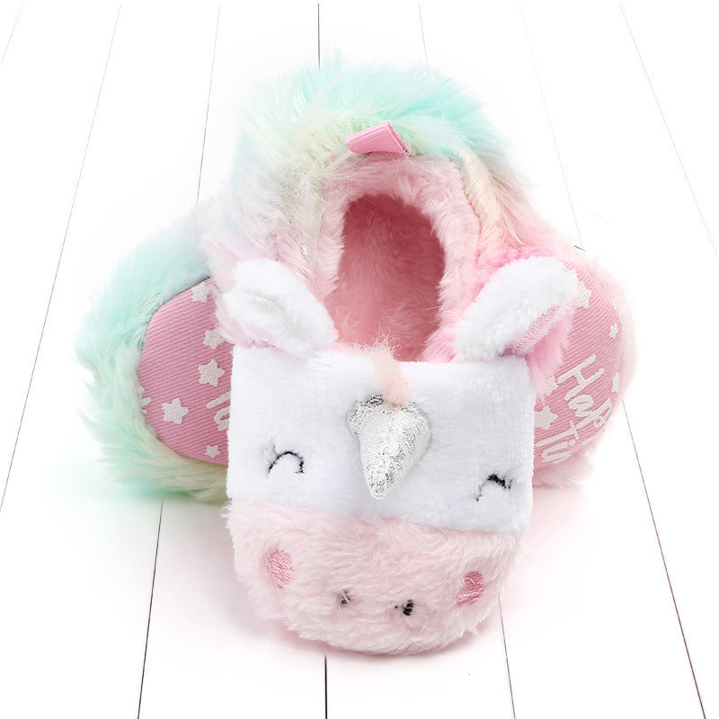UNICORN FACE SLIP-ON BOOTIES - PINK