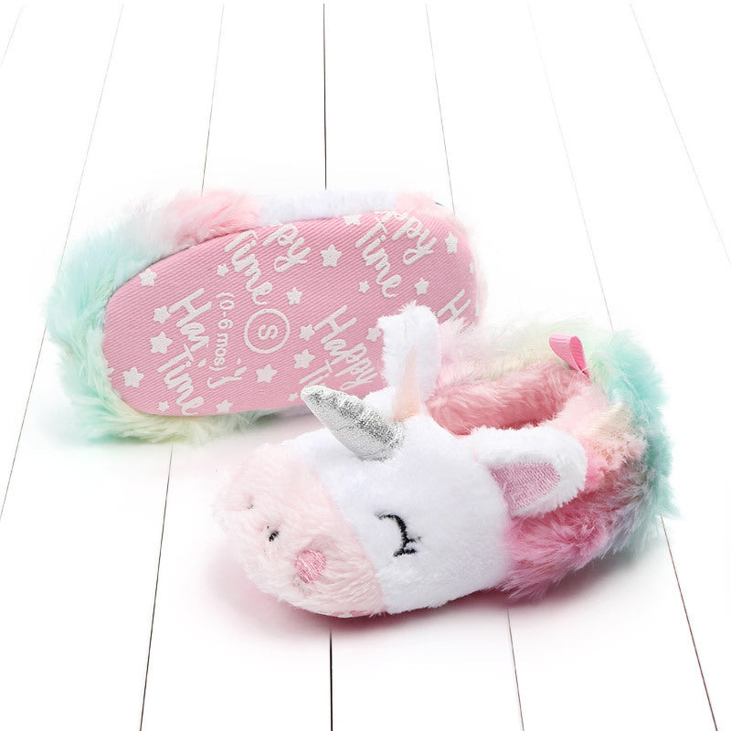 UNICORN FACE SLIP-ON BOOTIES - PINK