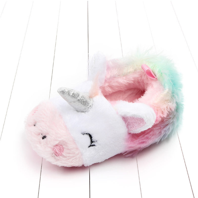 UNICORN FACE SLIP-ON BOOTIES - PINK