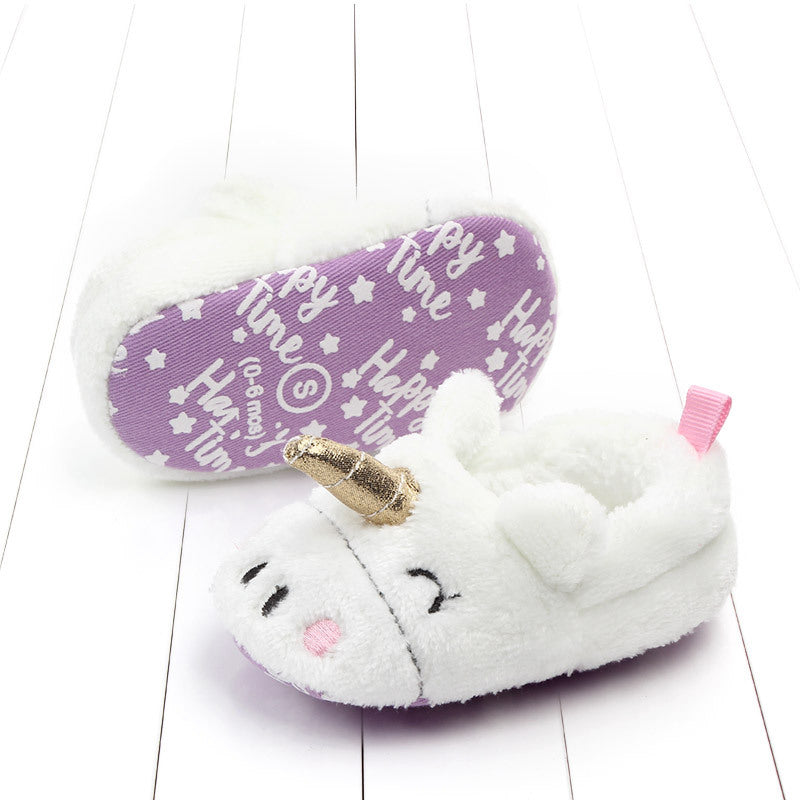 UNICORN FACE SLIP-ON BOOTIES - WHITE