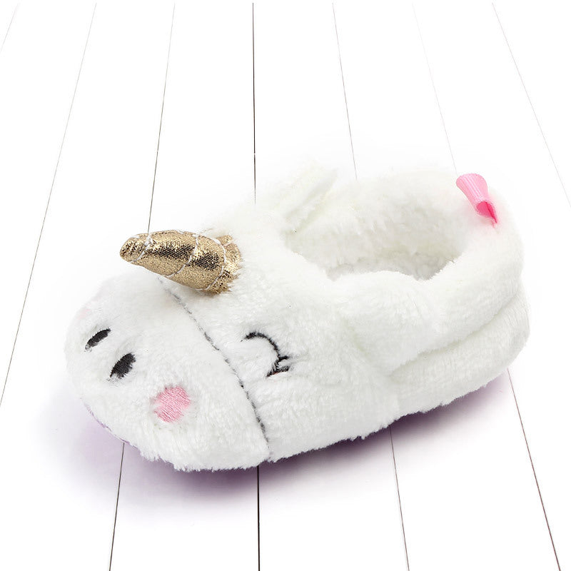 UNICORN FACE SLIP-ON BOOTIES - WHITE