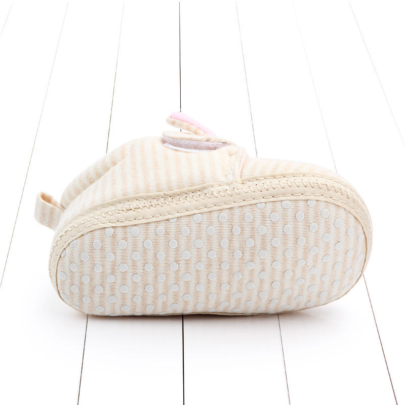 STRIPES DETAILED KNOT APPLIQUE BOOTIES - BEIGE