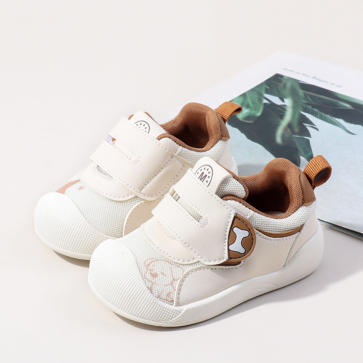 PUPPY PRINT PREWALKER SHOES - BROWN