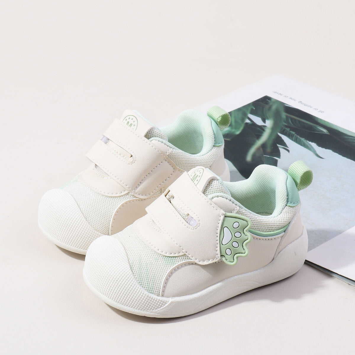 ANIMAL PRINT PREWALKER SHOES - SEA GREEN