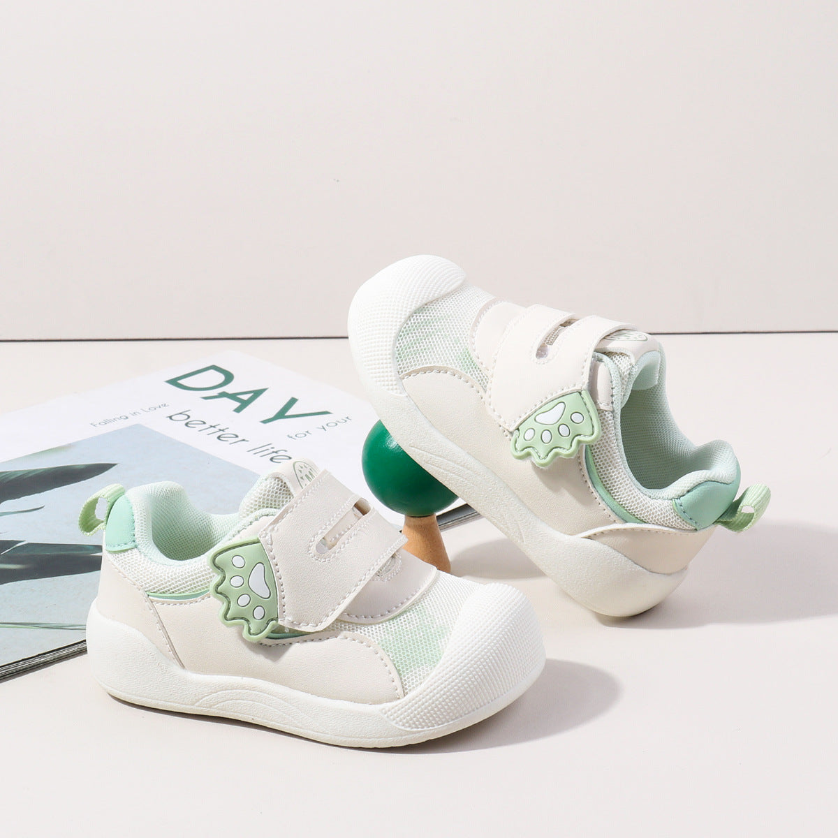 ANIMAL PRINT PREWALKER SHOES - SEA GREEN