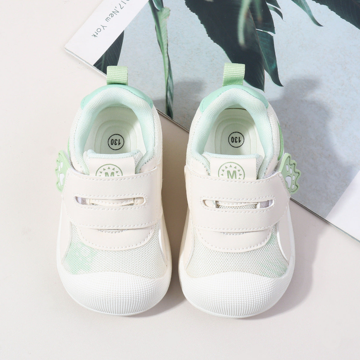 ANIMAL PRINT PREWALKER SHOES - SEA GREEN