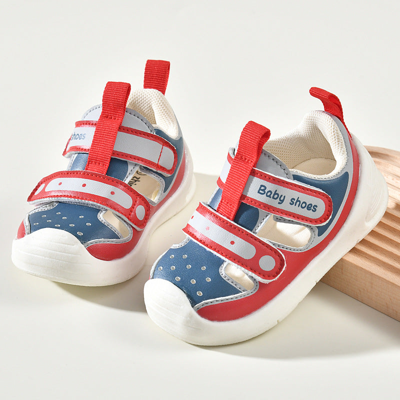 POLKA DOTS PRINTED SANDAL STYLE PREWALKER SHOES - RED