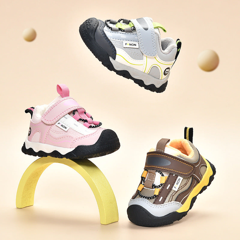 COLOR BLOCK PREWALKER SHOES - BROWN