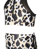 LITTLE LEOPARD SPLASH 2 PIECE SWIMSUIT - BLACK