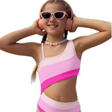 ONE SHOULDER SIDE CUT SWIMSUIT - PINK