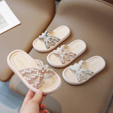 BEADS & PEARL APPLIQUE FLIP-FLOP - BLACK