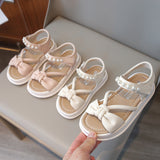 BOW DETAILED PEARL APPLIQUE SANDAL - OFF WHITE