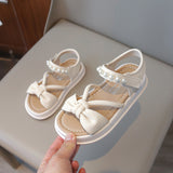 BOW DETAILED PEARL APPLIQUE SANDAL - OFF WHITE