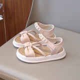 BOW DETAILED PEARL APPLIQUE SANDAL - PINK