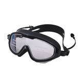BIG FRAME SWIMMING GOGGLES WITH ATTACHED EARPLUG - BLACK