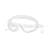 BIG FRAME SWIMMING GOGGLES WITH ATTACHED EARPLUG - WHITE