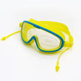 BIG FRAME SWIMMING GOGGLES WITH ATTACHED EARPLUG - YELLOW