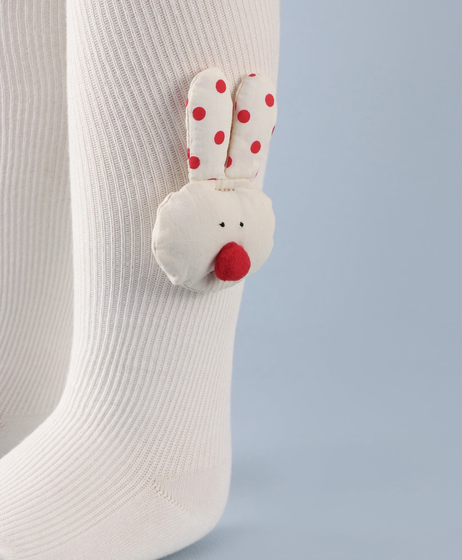 Bunny Applique Footed Leggings - White