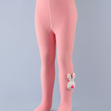 Bunny Applique Footed Leggings - Light Pink