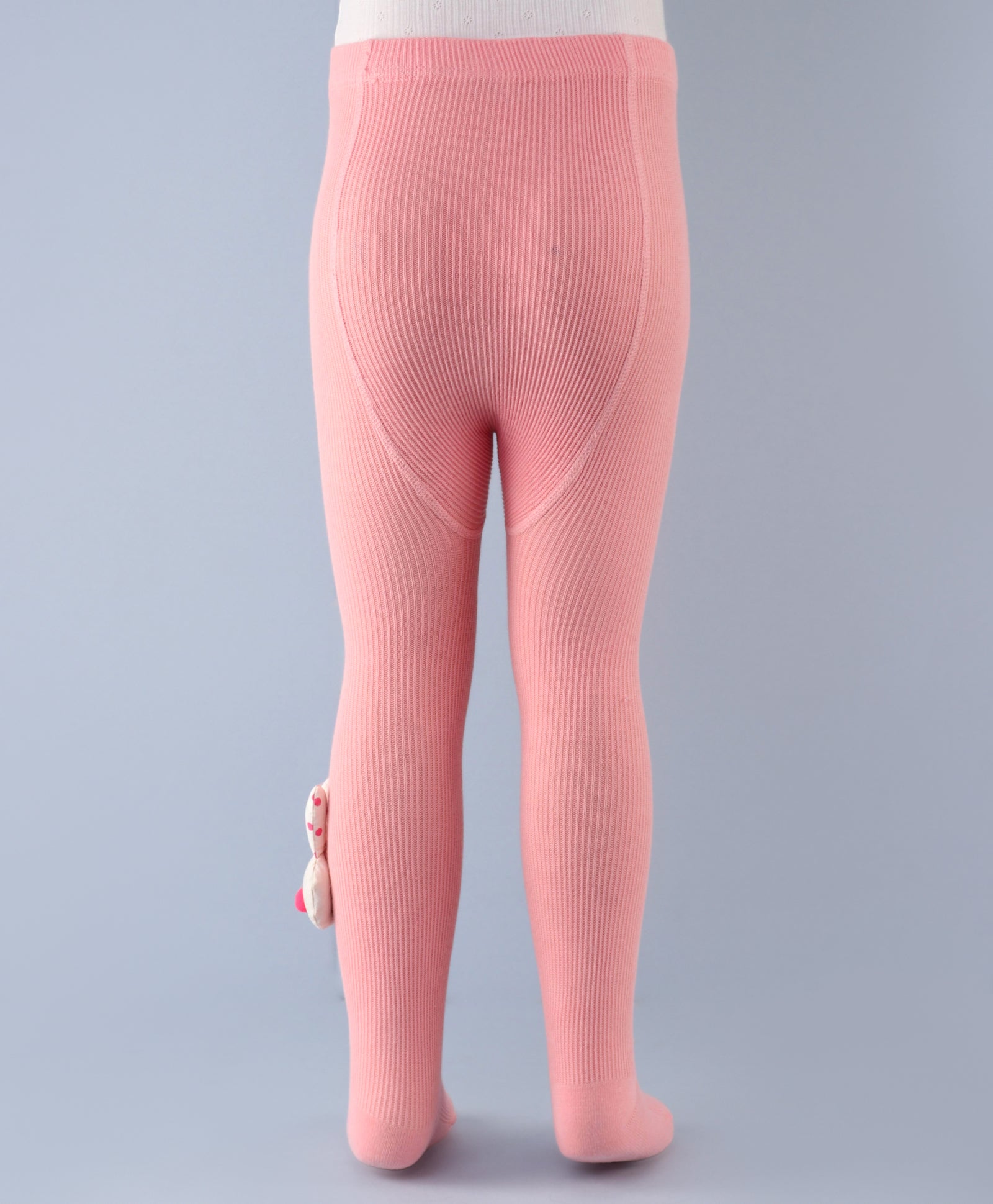 Bunny Applique Footed Leggings - Light Pink