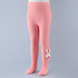 Bunny Applique Footed Leggings - Light Pink