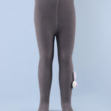 Bunny Applique Footed Leggings - Dark Grey