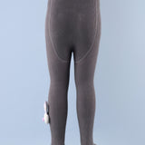 Bunny Applique Footed Leggings - Dark Grey