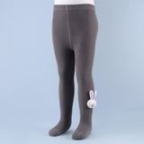 Bunny Applique Footed Leggings - Dark Grey