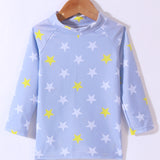 STARS PRINT 2 PIECE SWIM SUIT WITH CAP - YELLOW