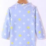 STARS PRINT 2 PIECE SWIM SUIT WITH CAP - YELLOW
