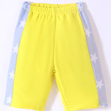 STARS PRINT 2 PIECE SWIM SUIT WITH CAP - YELLOW