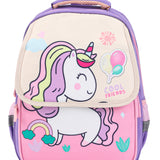 Unicorn& Balloons Print Backpack - Purple