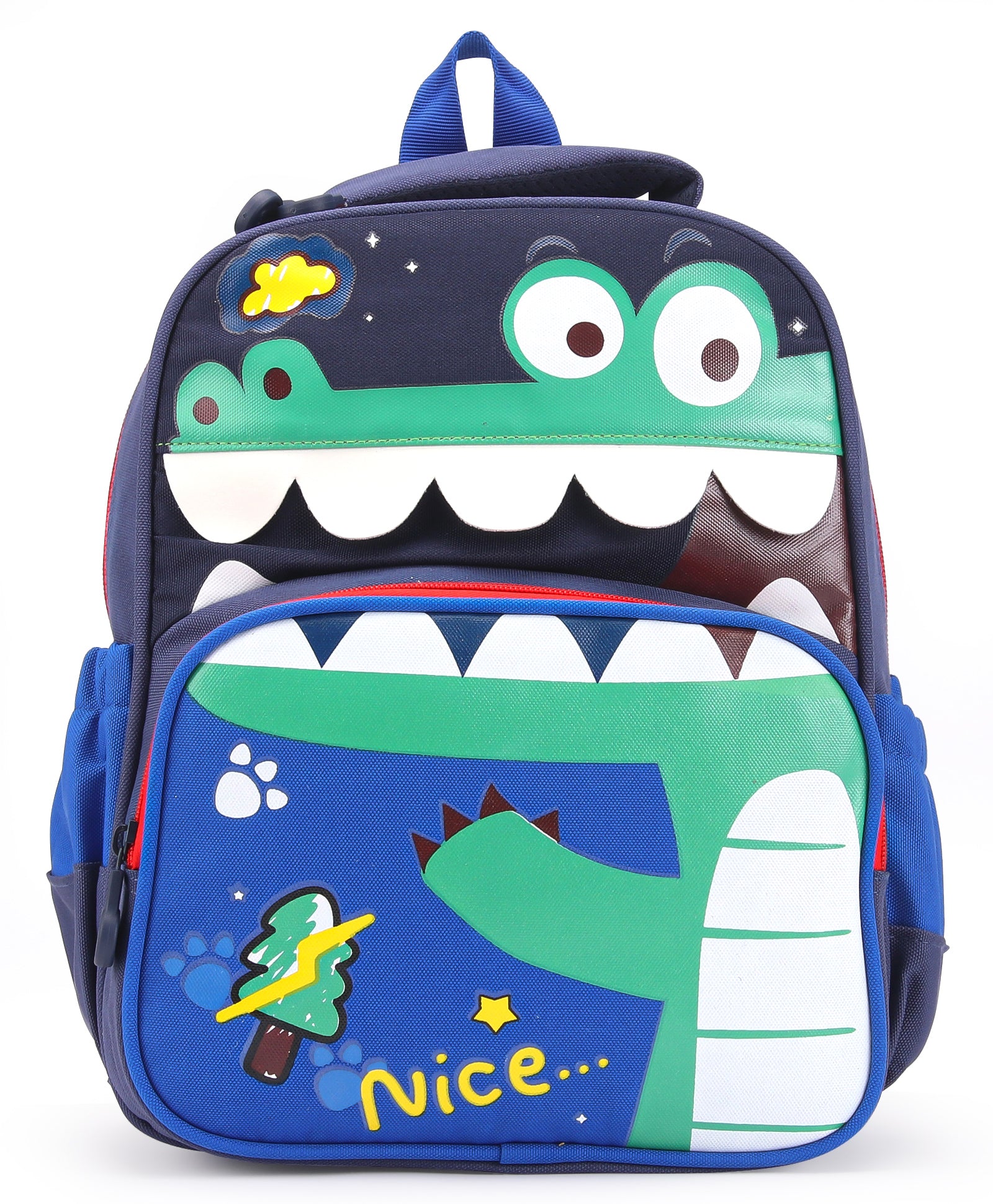 Crocodile Design Backpack - Blue