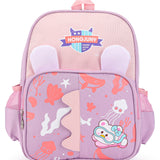 Aqua Print Double Pocket Backpack - Purple