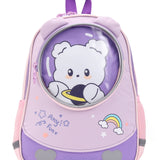 Teddy Design Front Pocket Backpack - Purple