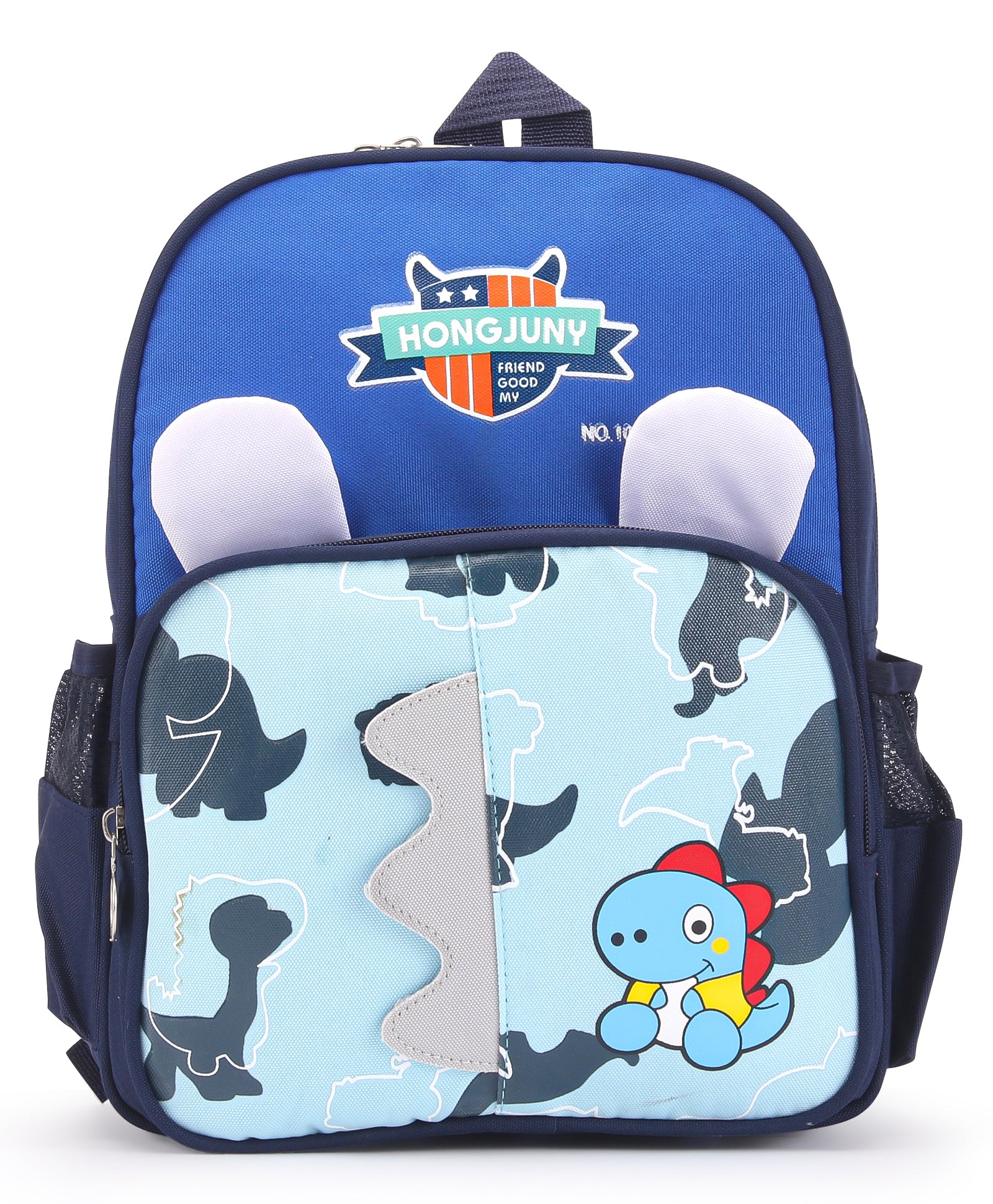 Dinosaur Pint Double Pocket Backpack - Blue