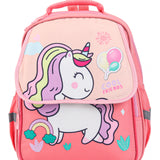 Unicorn & Balloons Print Backpack - Peach